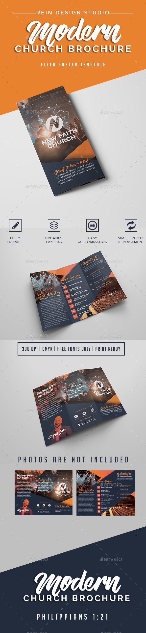 Modern Church Brochure - Brochures Print Templates