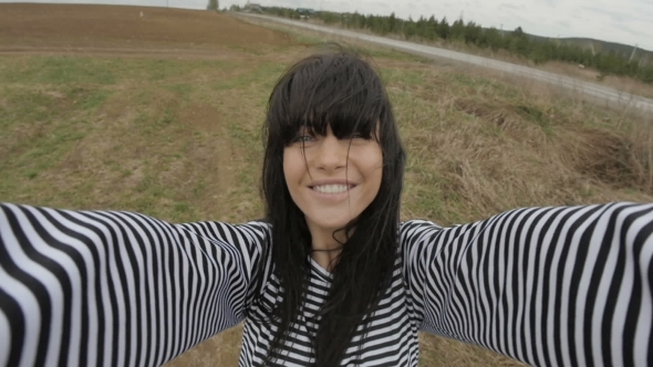 Woman Having Fun in Field