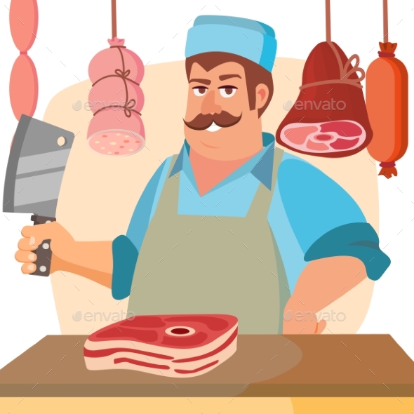 Butcher Character Vector - People Characters