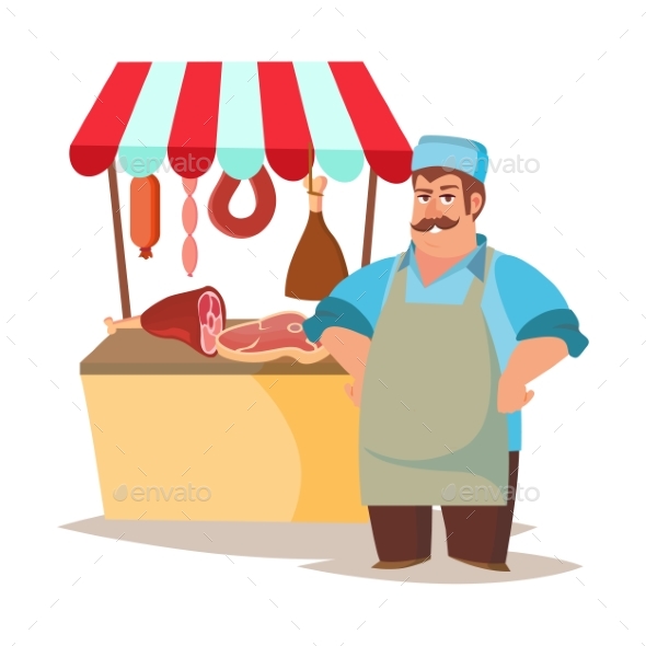 Classic Butcher Vector - People Characters