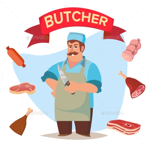 Professional Butcher Vector - People Characters