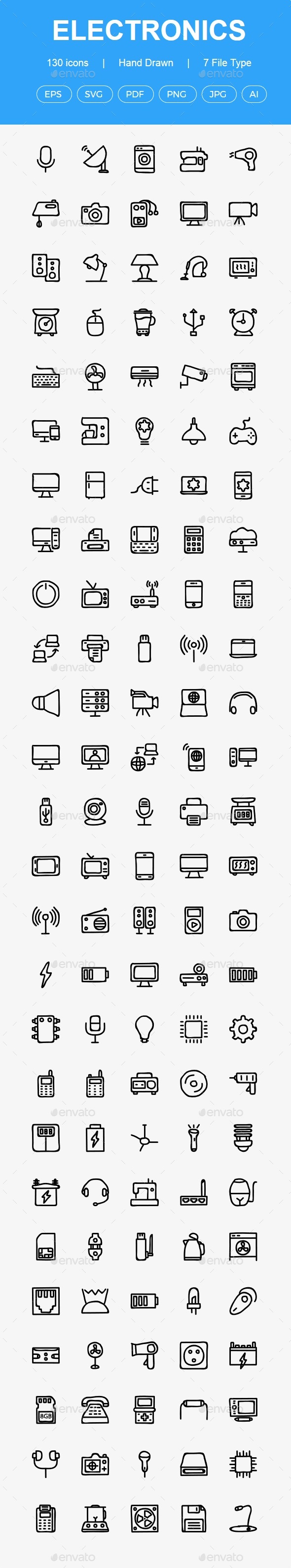 GraphicRiver Electronics Hand Drawn icons 20617020 GraphicRiver Electronics Hand Drawn icons 20617020