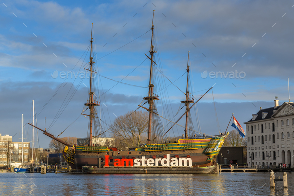 Historic cargo schip the Amsterdam