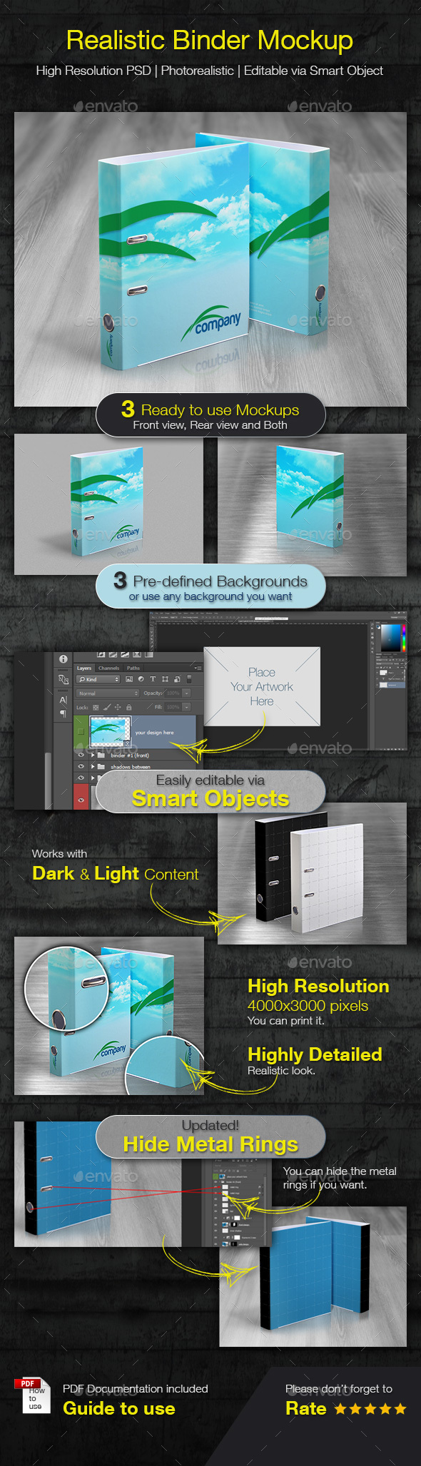 Realistic Binder Mockup - Miscellaneous Print