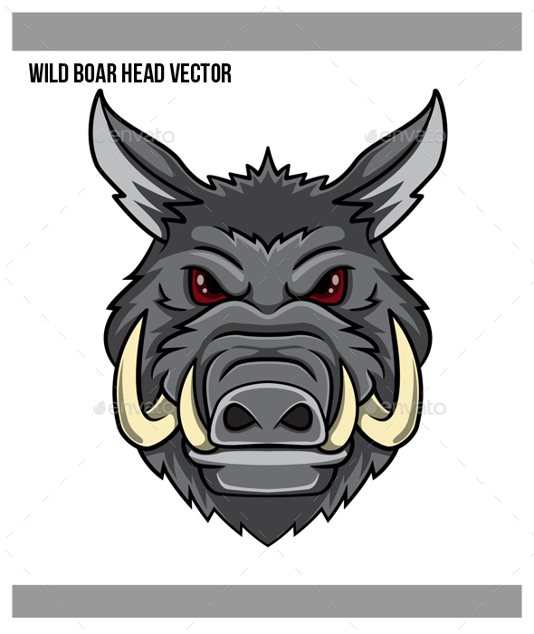 GraphicRiver Wild Boar Head Vector 20618434