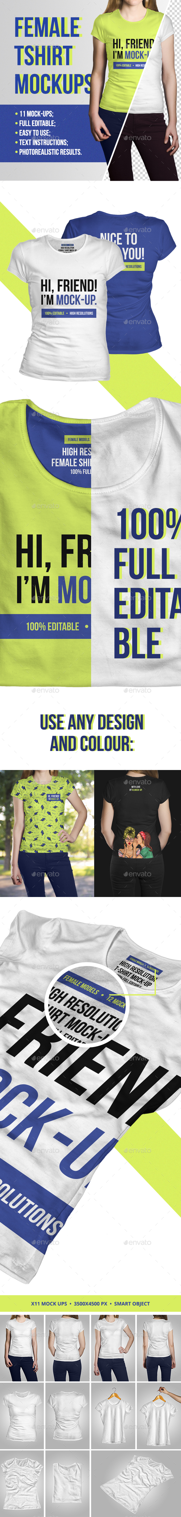 Female T-Shirt Mockup - T-shirts Apparel