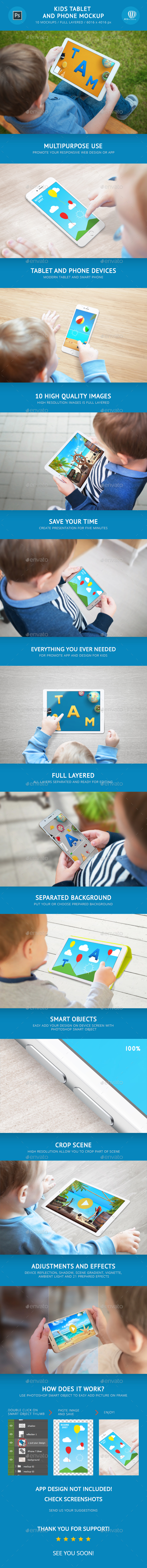 Kids Tablet and Phone Mockup