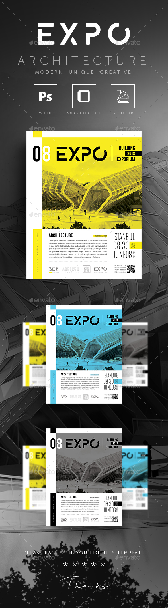 EXPO Invitation for Architecture Exhibition Poster / Flyer - Corporate Flyers