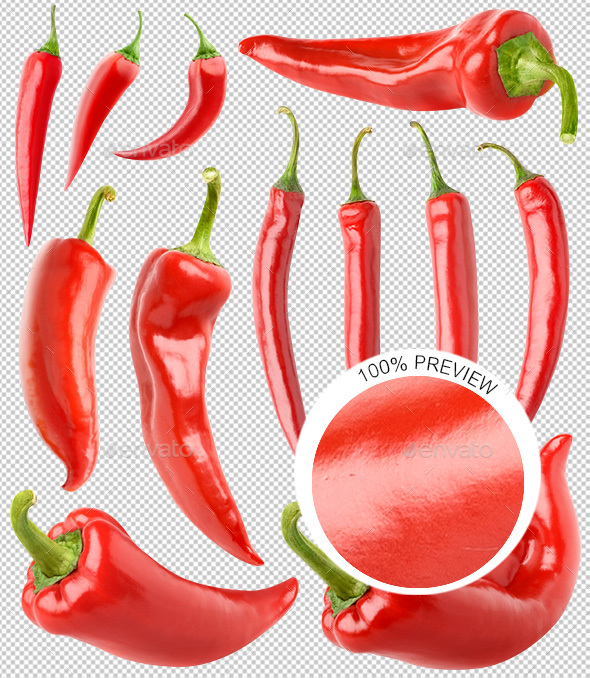 Collection of Isolated Peppers - Food & Drink Isolated Objects
