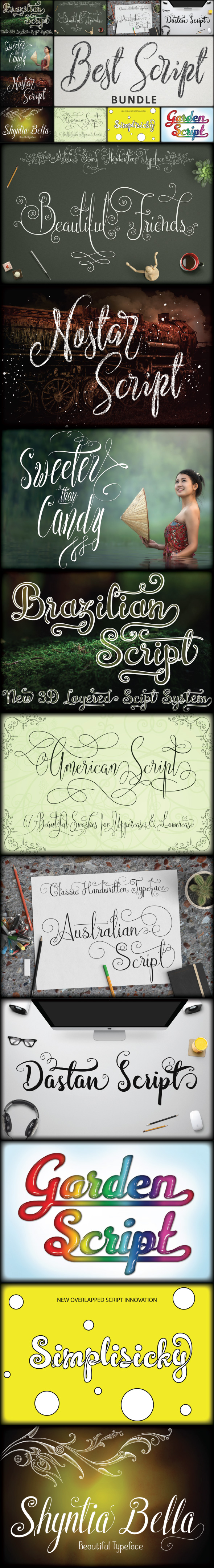 10 Best Script Bundle - Cursive Script