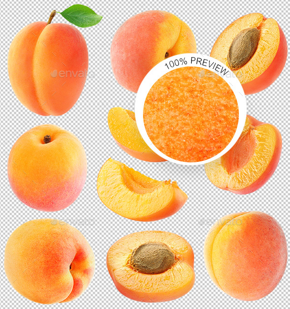 Collection of Isolated Apricots - Food & Drink Isolated Objects