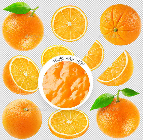 Collection of Isolated Oranges - Food & Drink Isolated Objects