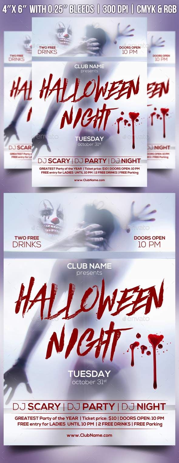 Halloween Night Flyer Template - Clubs & Parties Events