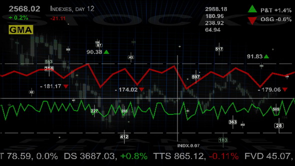 Stock Market Animated Background 4K (4 colors)