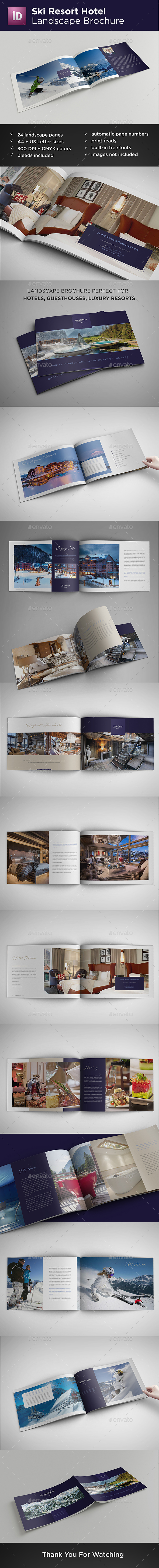 Ski Resort Hotel Landscape Brochure - Catalogs Brochures