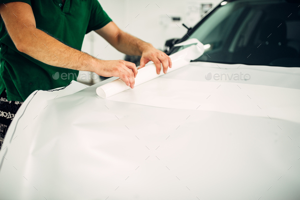 Professional automobile paint protection film - Stock Photo - Images