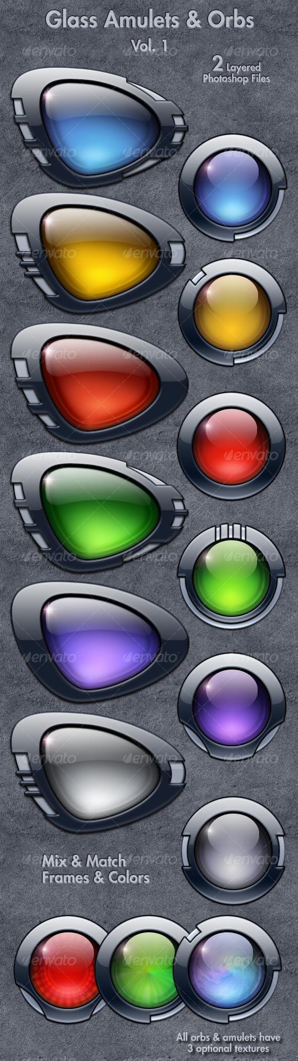 Glass Amulets & Orbs Vol. 1 - Web Icons