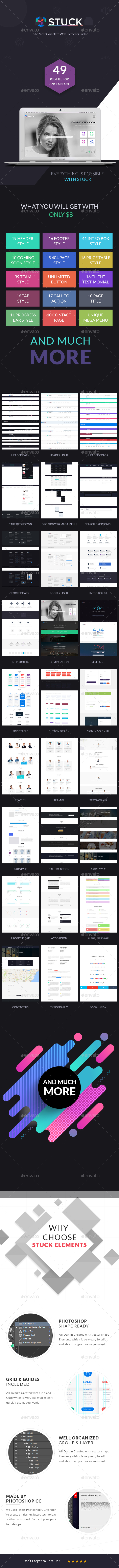 Stuck - Multi-Purpose Web Elements PSD - Miscellaneous Web Elements