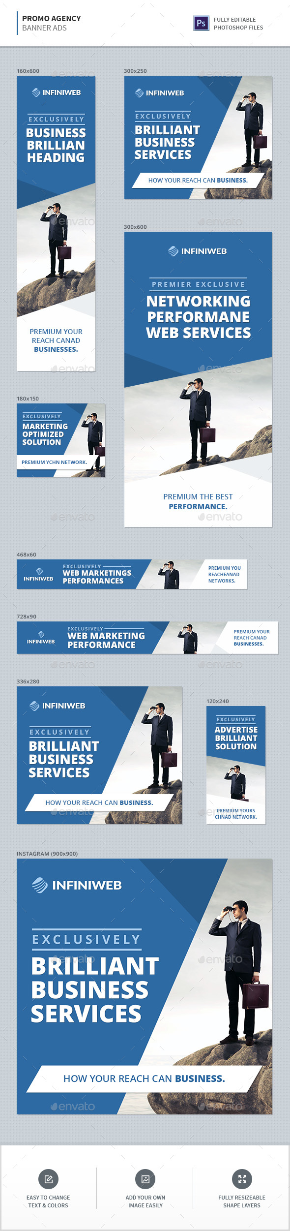 Promo Agency Banners - Banners & Ads Web Elements
