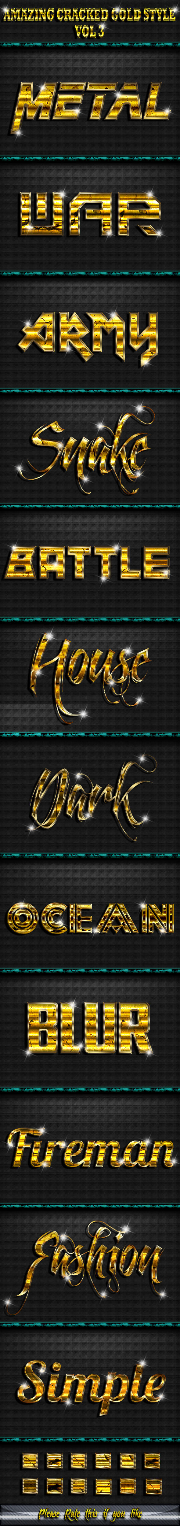 Amazing Cracked Gold Style V3 - Text Effects Styles