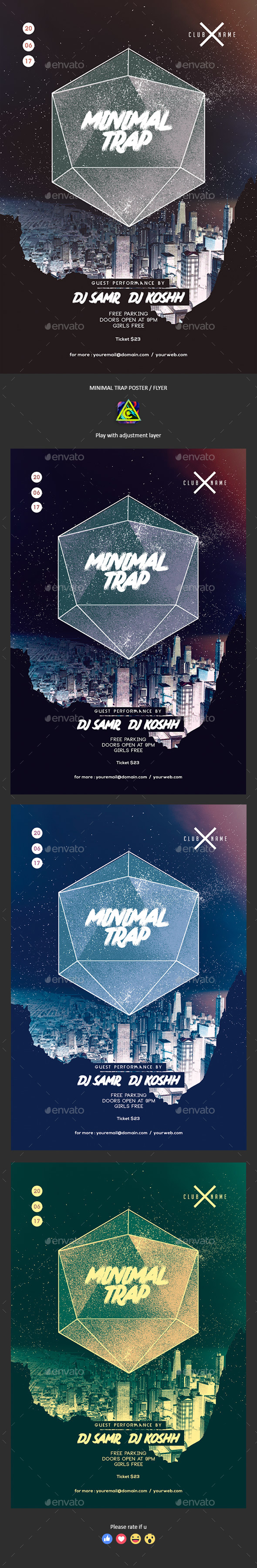 Minimal Trap Poster / Flyer - Clubs & Parties Events