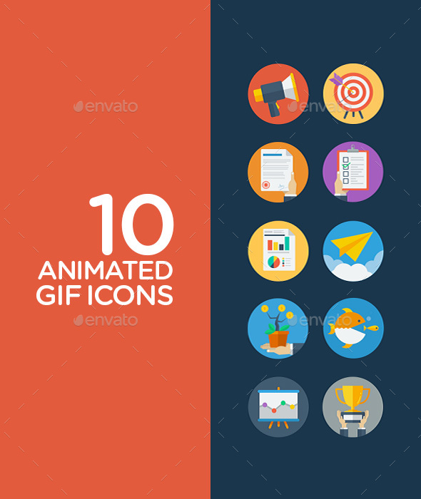 Flat Animated Icons - Business Icons
