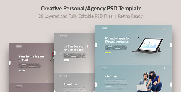Trend — Modern and Creative Personal/Agency PSD Template - Creative PSD Templates