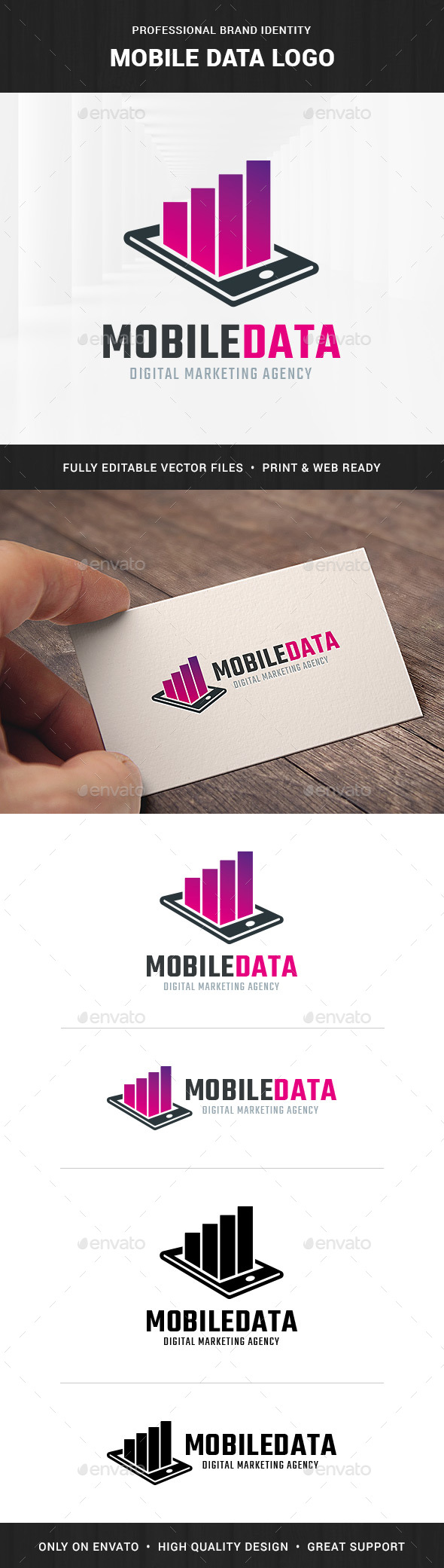 Mobile Data Logo Template - Objects Logo Templates