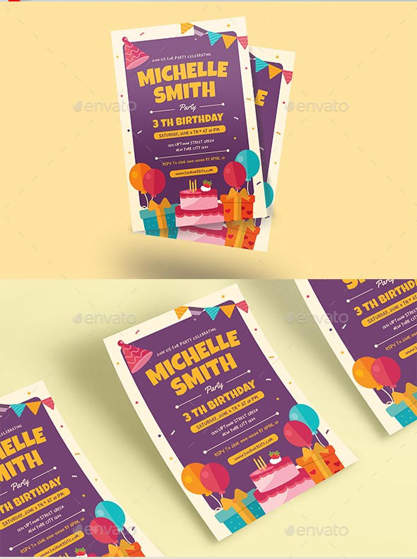 Colorful Birthday Invitation