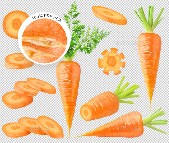 Collection of Isolated Carrots - Food & Drink Isolated Objects