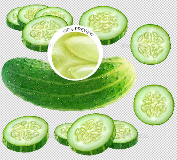 Collection of Isolated Cucumbers - Food & Drink Isolated Objects
