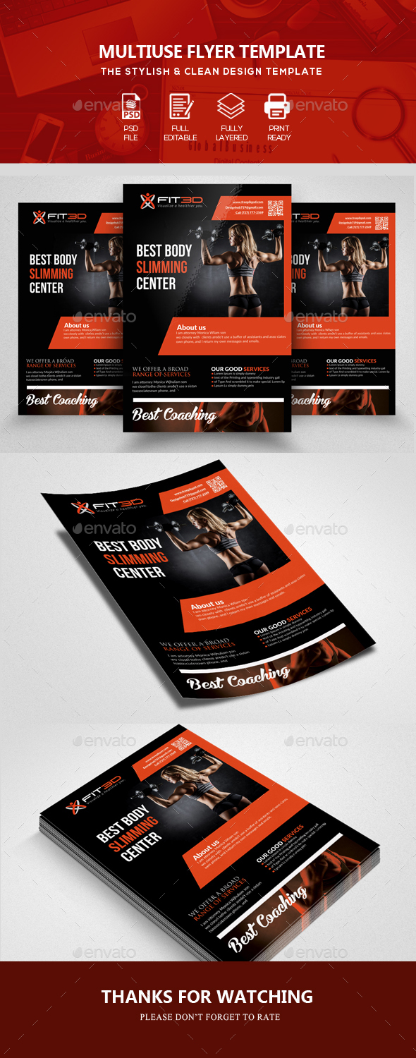 Fitness Flyer Psd Template