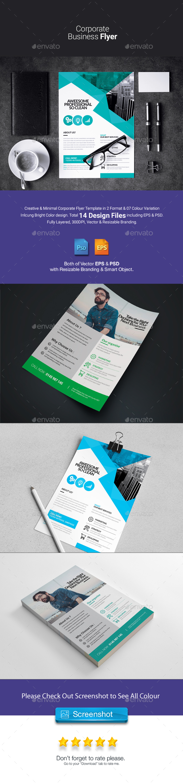 Corporate Flyer bundle 2 in 1 - Corporate Flyers