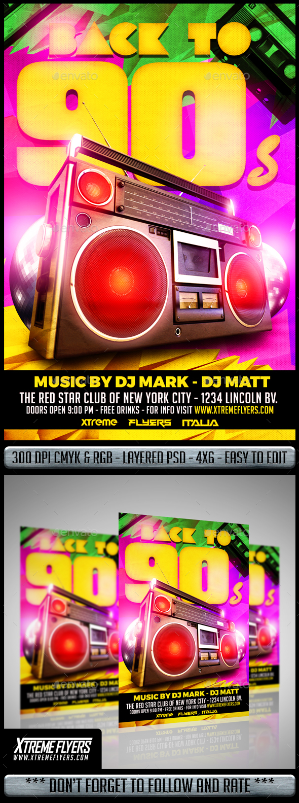 Disco 90s Flyer - Clubs & Parties Events