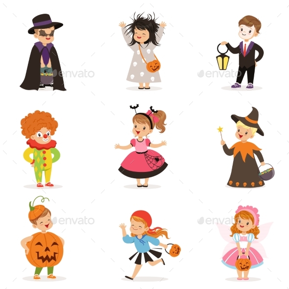 Kids in Different Colorful - Seasons/Holidays Conceptual