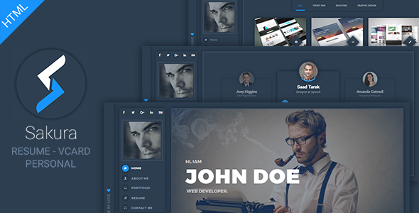ThemeForest Sakura Resume CV & vCard 20509845 ThemeForest Sakura Resume CV & vCard 20509845