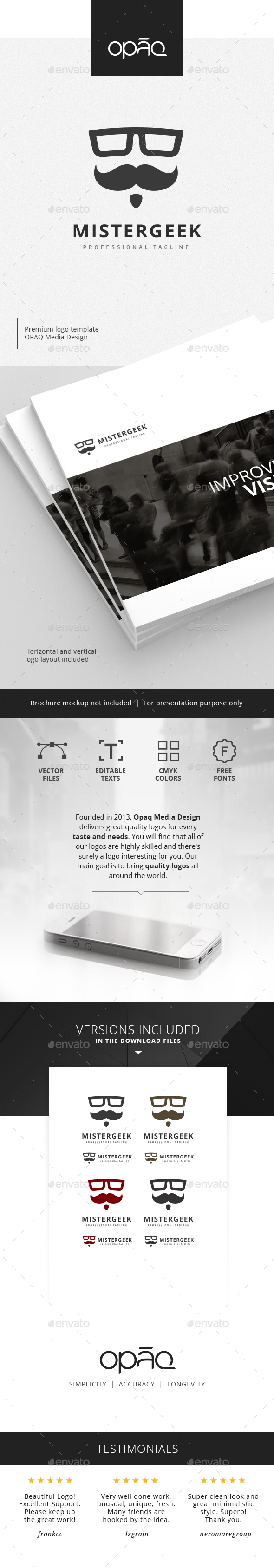 Mister Gentlemen Geek Logo - Humans Logo Templates