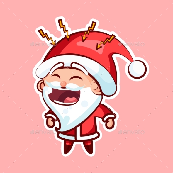Sticker Emoji Emoticon Emotion, Scream with Rage - Christmas Seasons/Holidays