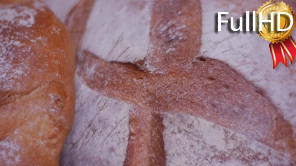 Fresh Bread Strewed With Layer of Flour Healthy