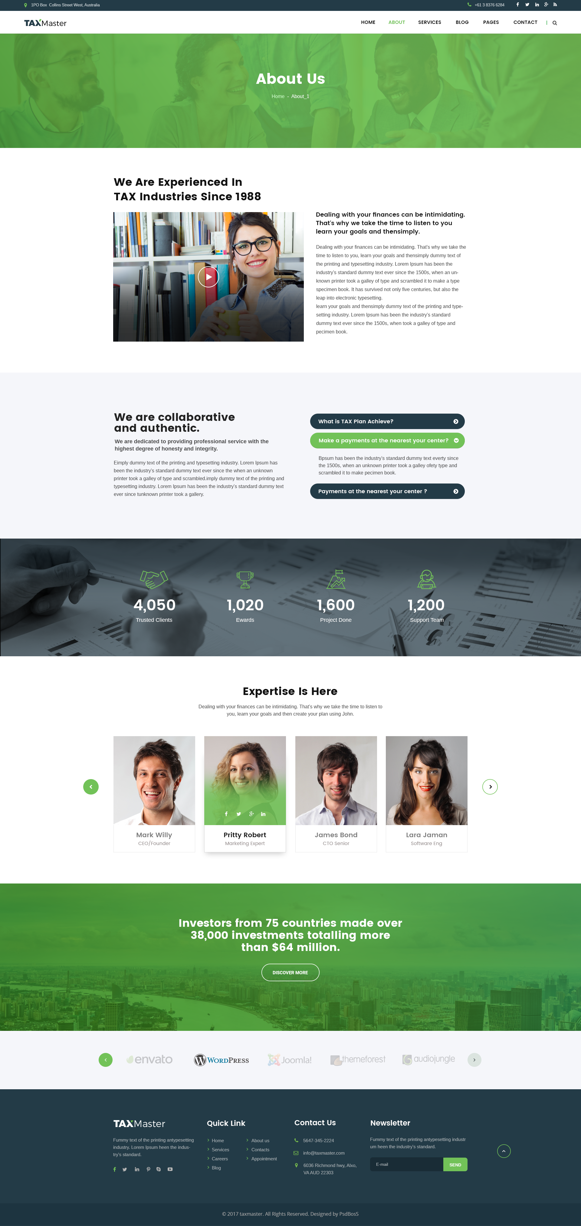 TAXMaster - Finance & Consulting  PSD Template