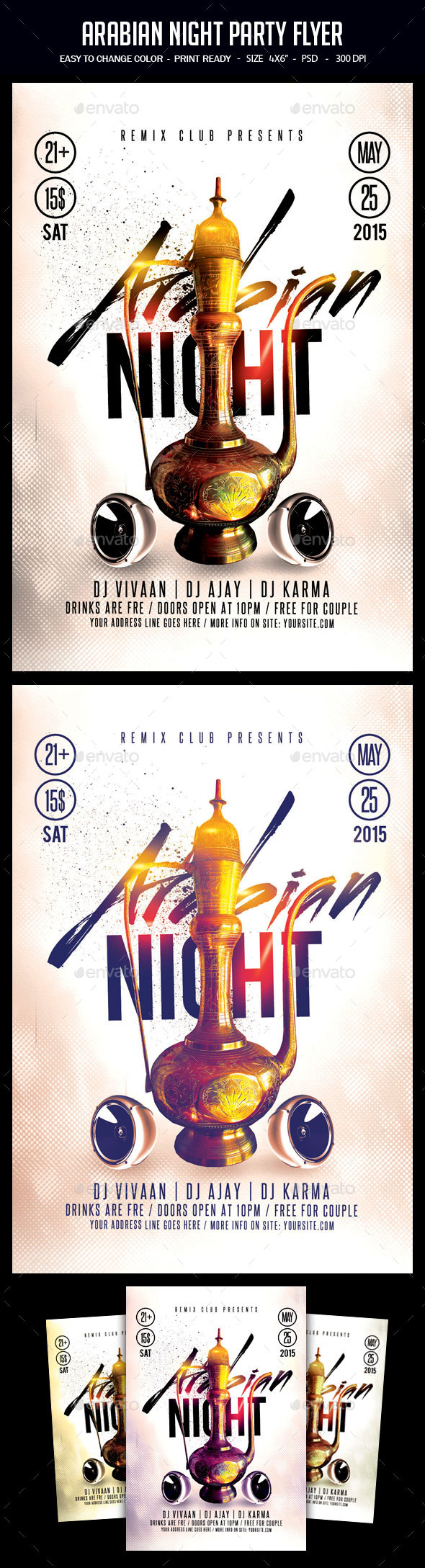 Arabian Night Party Flyer - Clubs & Parties Events