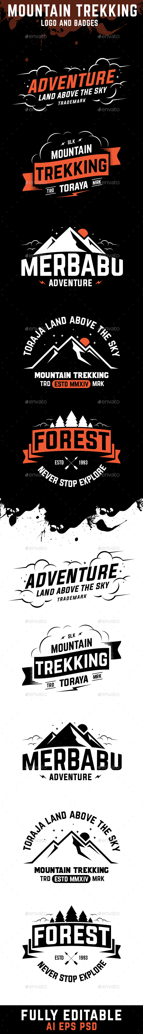 GraphicRiver Mountain Trekking Logo and Badge 20629836 GraphicRiver Mountain Trekking Logo and Badge 20629836