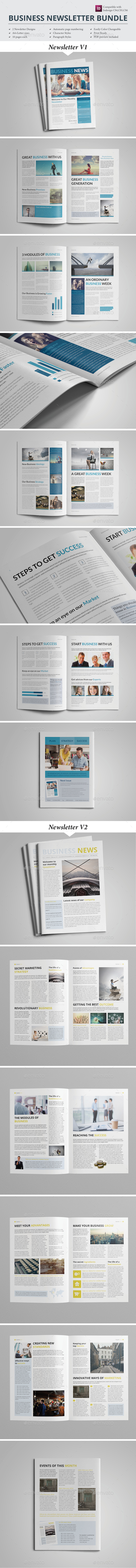 Newsletter Template Bundle - Newsletters Print Templates