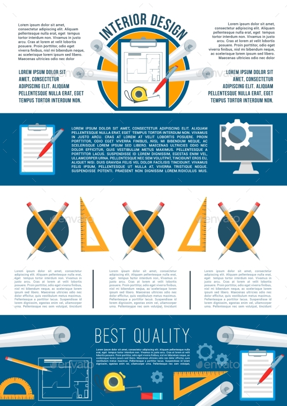 Vector Poster of Home Interior Design Work Tools - Industries Business