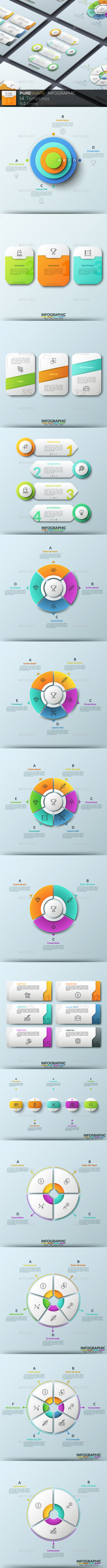 Pure Shape Infographic. Set 12