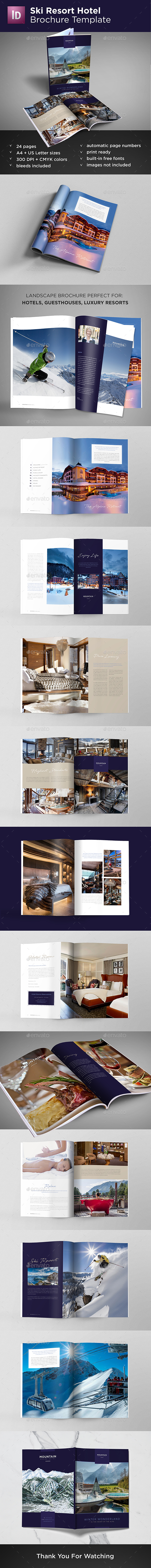 Ski Resort Hotel Brochure Template - Catalogs Brochures