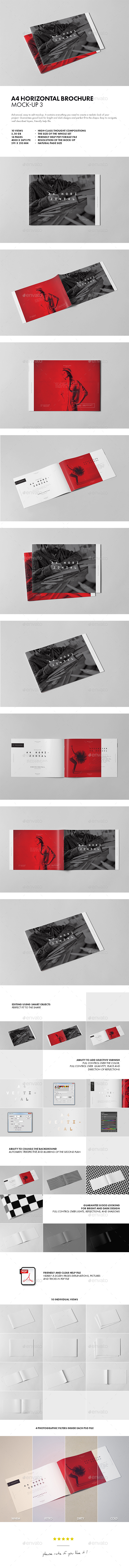 A4 Horiozontal Brochure Mock-up 3 - Brochures Print