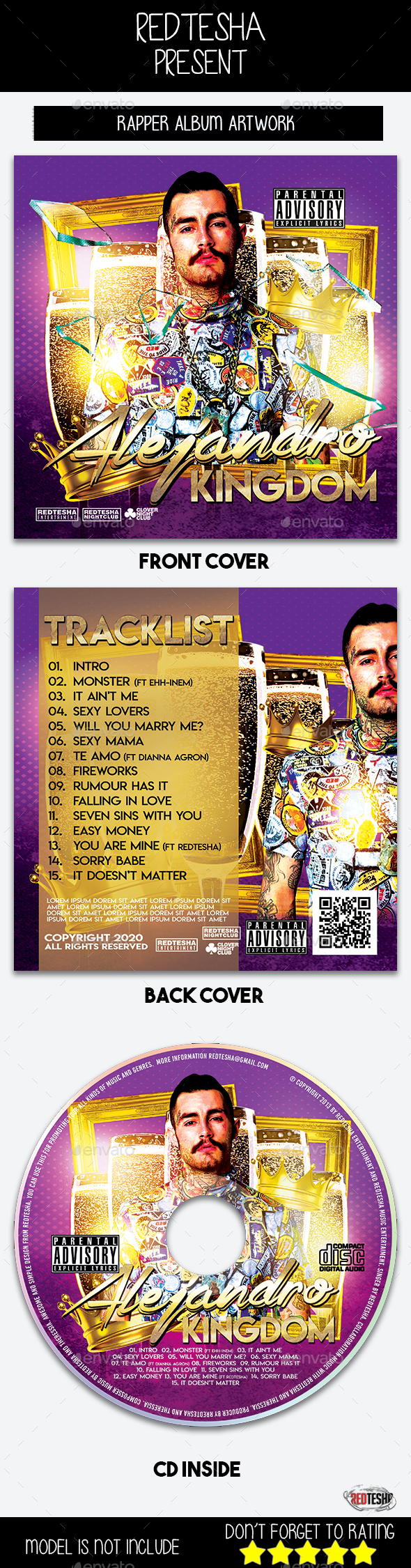 Rapper Album Artwork - CD & DVD Artwork Print Templates