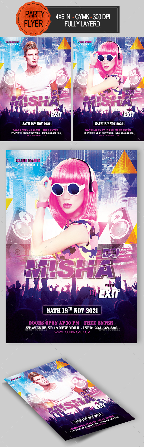 Guest DJ Flyer - Clubs & Parties Events