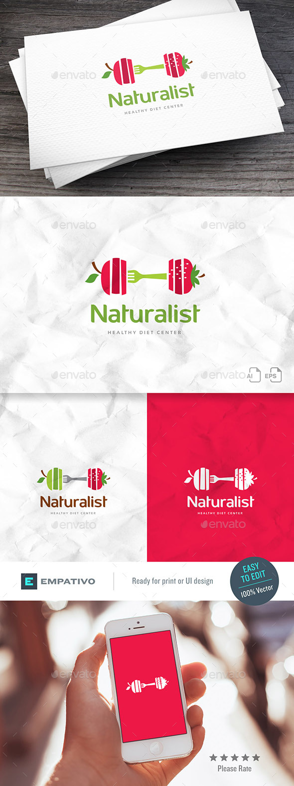 Natural Diet Logo Template - Food Logo Templates
